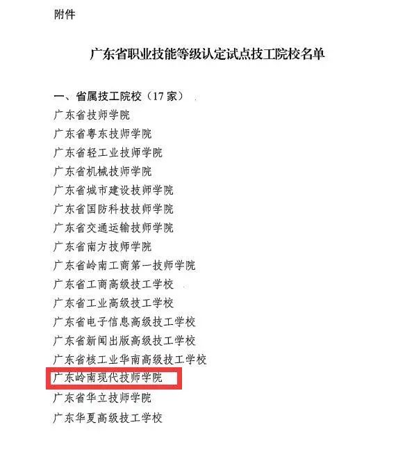 喜訊 | 我校成為廣東省職業(yè)技能等級(jí)認(rèn)定試點(diǎn)單位